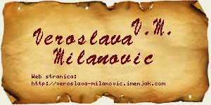 Veroslava Milanović vizit kartica